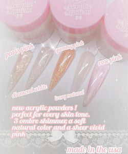 Yummy Pink Powder(glitter/shimmer ombre acrylic powder)
