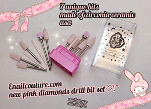 Pink Diamond Nail Drill Bit Set