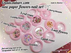 Paper Flowers nail art (Nail Art Designs Decoration)