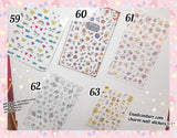 Charm Nail sticker, (flat & 3D Self-AdhesiveNail Decals Leaf Nail Art Stickers Colorful Mixed Nail Decorations) #1-100