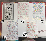 Charm Nail sticker, (flat & 3D Self-AdhesiveNail Decals Leaf Nail Art Stickers Colorful Mixed Nail Decorations) #1-100