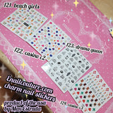 Charm Nail sticker, (flat & 3D Self-AdhesiveNail Decals Leaf Nail Art Stickers Colorful Mixed Nail Decorations) #101-200